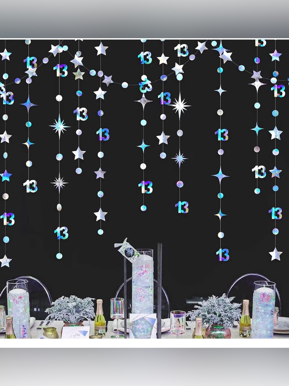 Iridescent 13th Birthday Decoration Garland